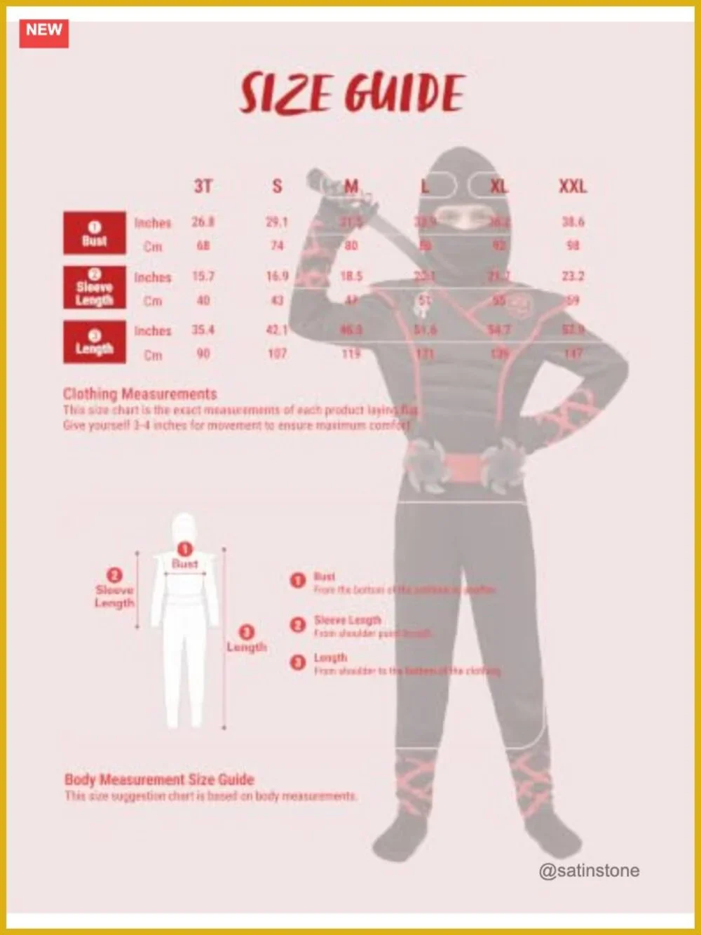 Kids Halloween Ninja Costume Set with Accessories - Boys Girls Dress Up